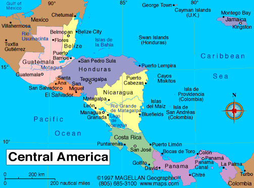 Central America map