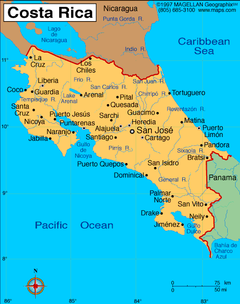 Costa Rica map