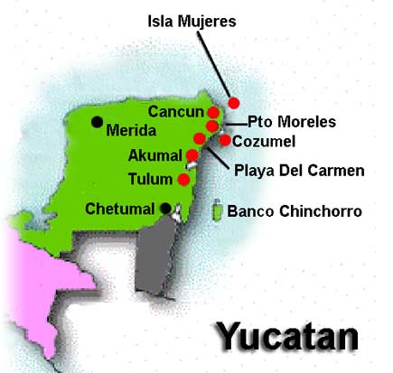 Yucatan map