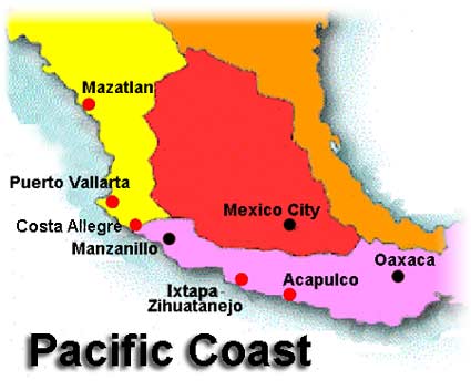 Mexico West Coast Map